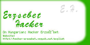erzsebet hacker business card
